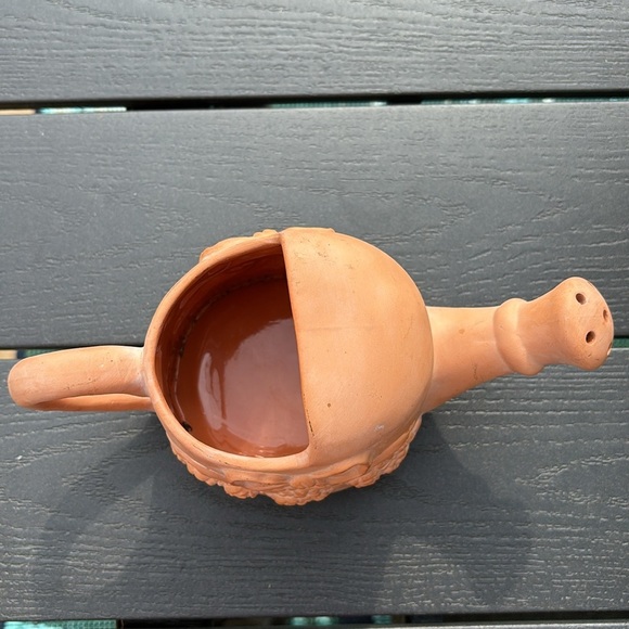 Vintage Terracotta Mini Watering Can Bows Floral Roses or planter plants cactus - Picture 8 of 12